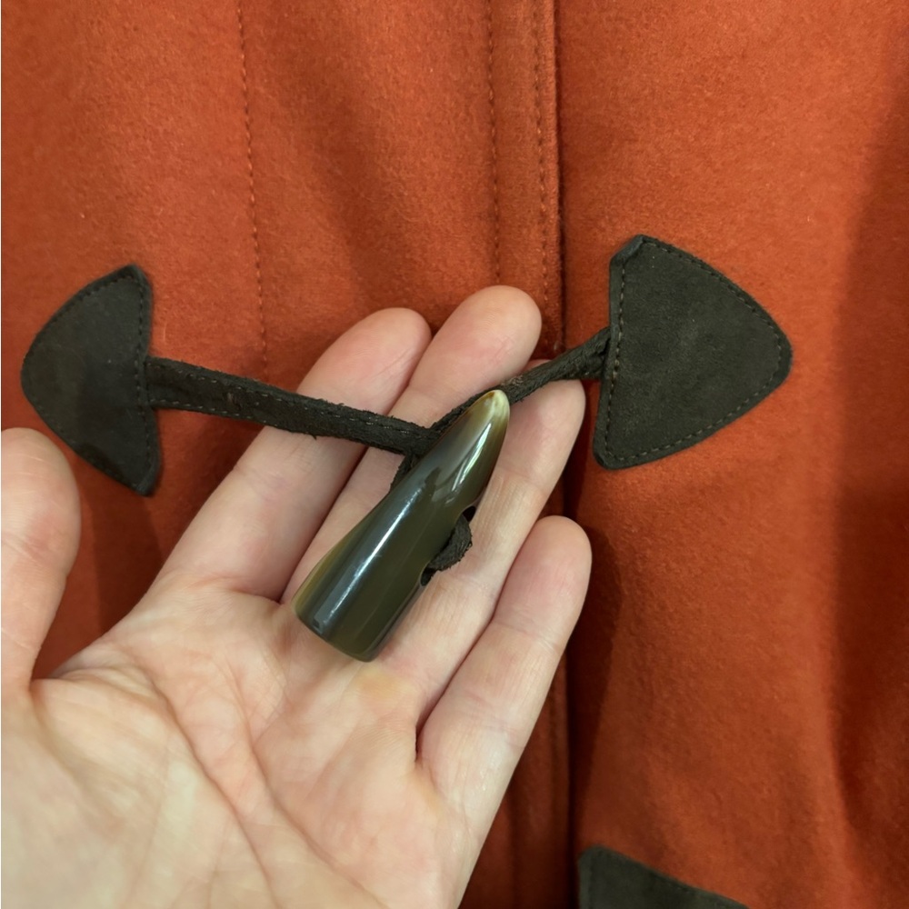 Gap Coat Small Wool Blend Rust Toggle Buttons Ora… - image 3